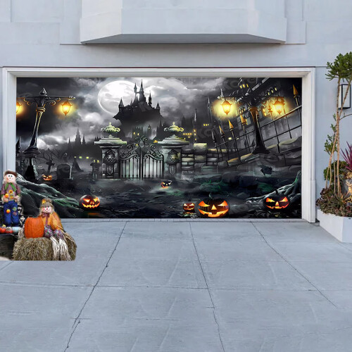 Halloween Garage Door Banner Decoration 1