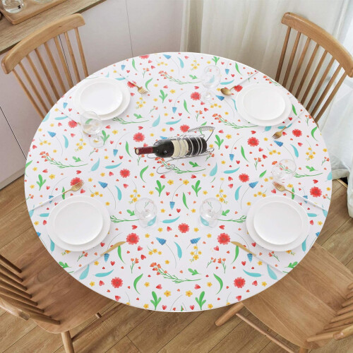 Fitted Tablecloth PVC Waterproof Oil-Proof Flannel Back 2