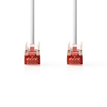 CAT6 netwerkkabel | RJ45 mannelijk | RJ45 mannelijk | S/FTP | 0,25 m | Rond | LSZH | Wit | Etiket