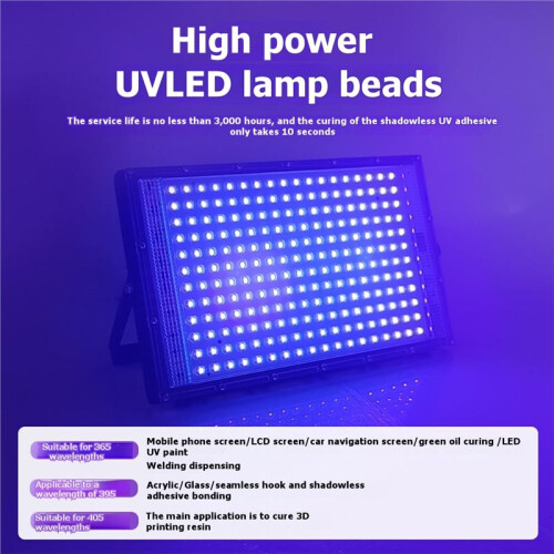 LED UV Light for UV Adhesive Curing Party Stage Light -Light Floodlight 200W-395nm Adjustable Stand EU Plug 1
