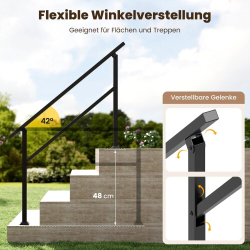 Verstelbare buitentrapleuning, metaal, draagvermogen 150 kg 2