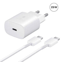 Chargeur Rapide 25W - Yuan Yuan - Samsung Galaxy A52 5G - USB-C - Câble inclus - Blanc
