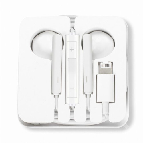 Écouteurs Filaires pour iPhone 12 Pro Max Lightning avec Micro intégré Blanc 2