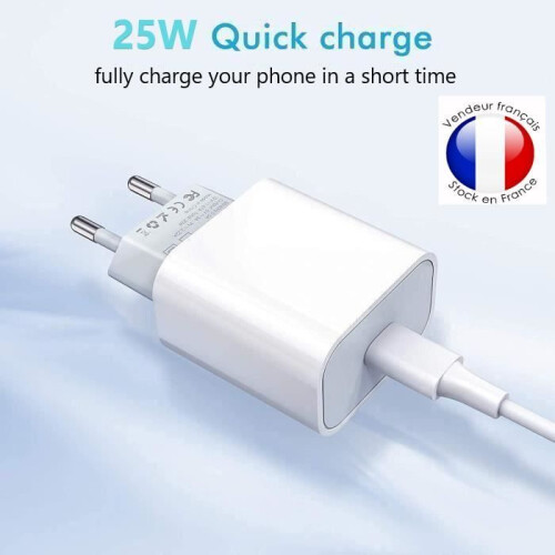 Chargeur - Samsung - Galaxy Xcover 5 - 25W - Câble Double Type C - Charge rapide 3A 1