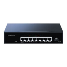 2.5GbE POE- 9-Poorts 2.5G-Netwerkswitch 8x2.5GPOE-Poorten + 1x10Gb SFP Optische Poort Internetsplitter Fanless UK-Stekker