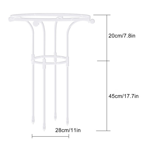 Pflanzenrankhilfe Schirm 65cm Weiß Innen 2
