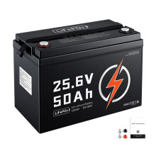 Lithium-Batterie LiFePO4 24 V 50 Ah-Duoku-mit über 4000 Zyklen, BMS 50 A und Bluetooth, für Wohnmobile, Elektromotoren