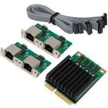 Placa de Aquisição de Imagem PCI-e com Ethernet Gigabit RJ45 e Porta Serial RS232 para Servidor I350T4 para PC Desktop com para Windows 10/11 e para