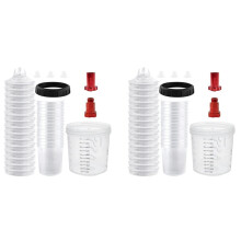 2 Set Paint Cups for Automotive Paint, HVLP Paint Mixing Cups 20 Ounce (600ml) Kit with Retainer ,Adapter