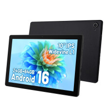 Hakaug Tablet 10 Inch Android 16 Tablets PC 24 GB RAM 64 GB ROM 1 TB TF Extension 1280x800 IPS Touchscreen Widevine L1 WiFi 6 BT5.4 Dual Camera 6000 m