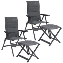 2x OUTWELL HELENA CHAIR & FOOTREST RECLINING FOLDING CAMPING OUTDOOR BBQ SEAT