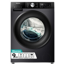 Hisense 3S WiFi Series WF3S9043BB3 9 KG Front Load Washing Machine Durable Inverter, Steam Wash, Quick Wash, 19 Programmes 1400 RPM - Black Energy Rat