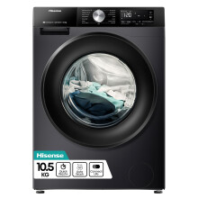 Hisense 3S WiFi Series WF3S1043BB3 10.5 KG Front Load Washing Machine Durable Inverter, Steam Wash, Quick Wash, 19 Programmes 1400 RPM Black Energy Ra