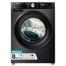 Hisense 3S WiFi Series WF3S8043BB3 8 KG Front Load Washing Machine Durable Inverter, Steam Wash, Quick Wash, 19 Programmes 1400 RPM White Energy Ratin