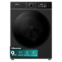 Hisense WF3I9043BBFS2 9kg Slim Washing Machine, 470mm Space-Saving Depth, WiFi Connectivity, 1400rpm Spin, A Rated Energy, Steam Function, 18 Programm