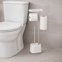 Toiletrolhouder met plank en reservehouder