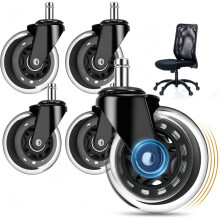Roulettes de Rechange Exceptionnelles pour Chaises de Bureau et de Gaming, Lot de 5 Roulettes de 7,6 cm (3 Pouces)