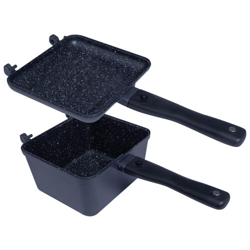 RIDGE MONKEY DEEP PAN & GRIDDLE SET CONNECT GRANITE ED OUTDOOR CAMPING FISH COOK