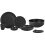 7PC BRUNNER MELAMINE PLATE SET FOR TWO BLACK STACKABLE DISHWASHER SAFE 1
