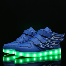 (Blue,31)Light Up Children Sneakers Toting Usb Charging Indoor Outdoor Summer Spring