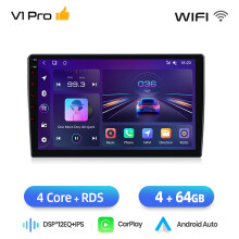 Junsun V1 Pro 4GB 64GB langaton CarPlay ja Android Auto -autoradio, 2 DIN multimediajärjestelmä