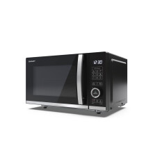 SHARP YC-QG204AU-B Compact 20 Litre 800W Digital FLATBED Microwave with 1050W Grill, 10 power levels, ECO Mode, defrost function, LED cavity light - B