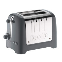 Dualit 2 Slice Lite Toaster | 1.1kW Toasts 60 Slices an Hour | Polished with High Gloss Grey Trim | Bagel & Defrost Settings | 36 mm Wide Slots | 2620