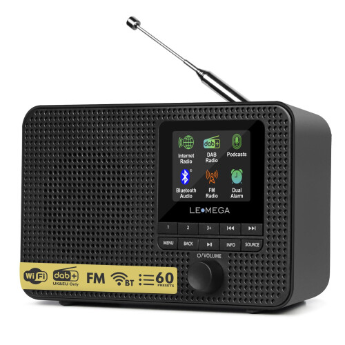 LEMEGA IR1 Portable Internet Radio with DAB,Podcast Player,Bluetooth,Black