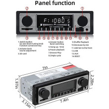 2X Auto Car Radio Vintage Wireless MP3 Multimedia Player AUX USB FM 12V Classic Stereo Audio Player