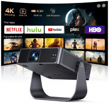 Smart Projector [Compatible with Netflix/Disney/Live TV & 330 Rotatable] Mini Portable Projector 4K Auto Focus& 6D Keystone, PUTRIMS Native 1080p Pro
