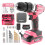 Hi-Spec 18V Cordless Power Drill Driver Set with Case for Repairs, Pink 1