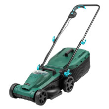 FORTE 21.6V 34cm Cordless Lawnmower with 4.0Ah Lithium Ion Battery, Fast Charger and Rear Roller. Powerful Battery Lawn Mower for Small to Medium Lawn