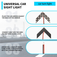 2PCS Universal 14-SMD Car Side Rearview Mirror Turn Signal LED Lights Blinker Retrofit Yellow Light