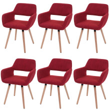 6er-Set Esszimmerstuhl MCW-A50 II, Stuhl Küchenstuhl, Retro 50er Jahre Design