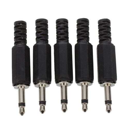 25 X Black Plastic 3.5mm Male Mono Plug Jack Audio Adapter Connector 1