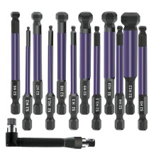 Zestaw 13 Sztuk Końcówek Hex z Kulką 75 mm 1/4 Cala z Podwójnym Końcem Wtyku Wiertła Heksagonalnego z Końcówką Śrubokrętu z Kulką