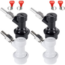 1set Beer Keg Quick Connectors, Threaded-to-Conical Adapter, Black-and-White Connector Adapters,Liquid Quick Connectors