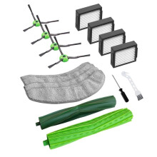 For Combo J7/J9/J7+/J9+/10 Max Accessories Kit, 16 Pcs: 2 Roller Brushes, 4 Side Brushes, 4HEPA Filters, 4Mop Pad
