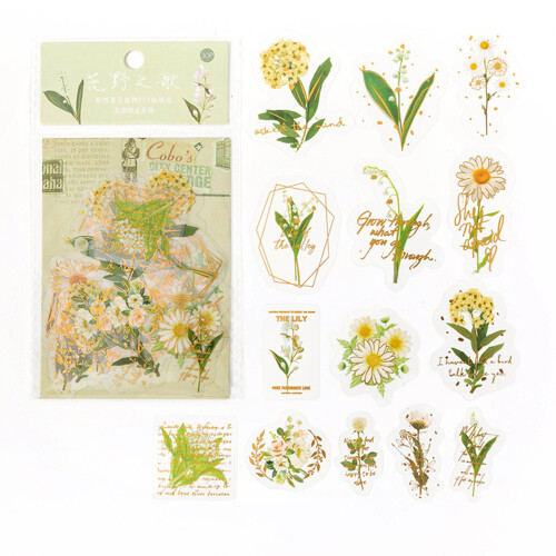 Blumenaufkleber 30er Set Papier Journal 1