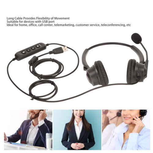 ENC USB Headset Büro mit Kabelsteuerung 2