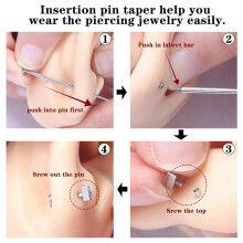 2X Piercing Grabber Tool,14g 16g 18g 20gPiercing Taper,Surgical Steel Piercing Changing Tool for Stud Earring