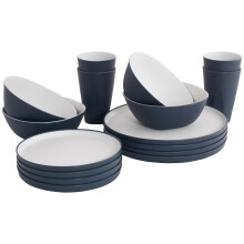 OUTWELL GALA 4 PERSON DISH TABLEWARE SET CAMPING CARAVAN PICNIC NAVY