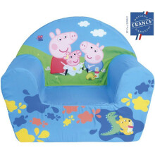 Child Club Armchair - FUN HOUSE - Peppa Pig Georges and Evie - Origin France Guaranteed - Comfortable Foam - 52 x 42 x 33 cm