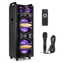 Fenton LIVE2102 800W Bluetooth Party Speaker with Light, Microphone, RGB LED, Bass & Treble Controls, Echo Effect, Home & House Audio System