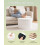 Bonlife Extra Large Round Ottoman with Storage, Folding Boucle Stool, 56cm 6