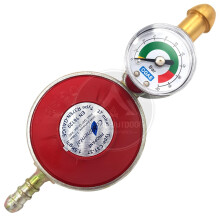 PROPANE GAS REGULATOR WITH GAUGE 37MBAR SCREW ON BBQ CAMPING 5/8" 1.5KG
