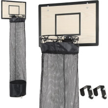 Cesto de Roupa Suja com Aro de Basquete para Porta - Cesto de Roupa Suja com Estrutura de Madeira, Tampa com Zíper e Aro, Armazenamento Que Economiza