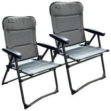 2x ISABELLA NANNA CHAIRS PADDED RECLINER FOLDING CAMPING GARDEN FESTIVAL SEAT