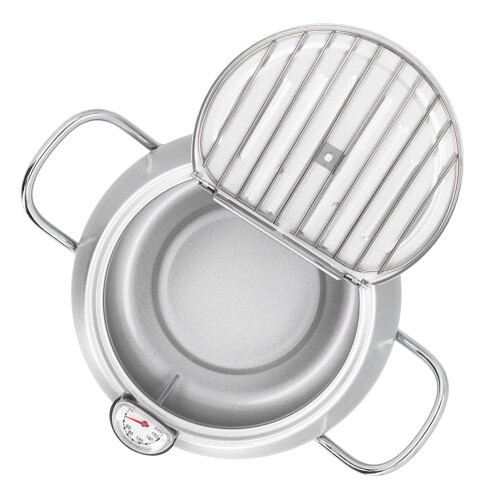 Eisen Brattopf japanisch Doppelgriffe silber 1
