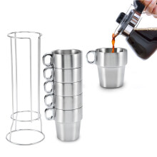 Kaffeetassen Edelstahl 6er Set spülmaschinenfest